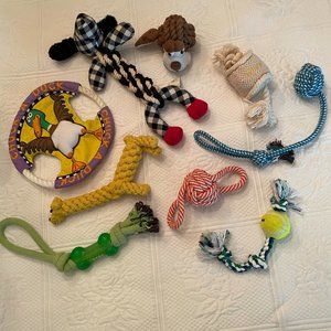 Bundle/Lot of 9 sturdy dog rope chew toys, some brand new, all in good condition